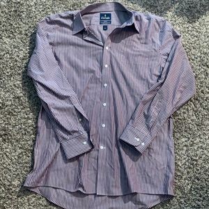 Purple and White Striped Stanford Fitted Shirt